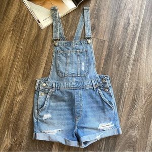 H&M DIVIDED Denim Overall Blue Shorts Size: 6